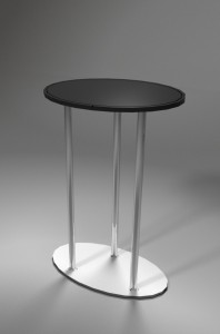 Textilní oválný stolek 60