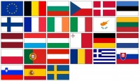 Komplet vlajok štátov EÚ